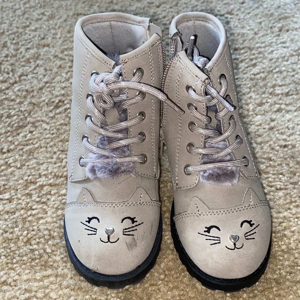 Wonder Nation Cat Face Winter Boots Size 8